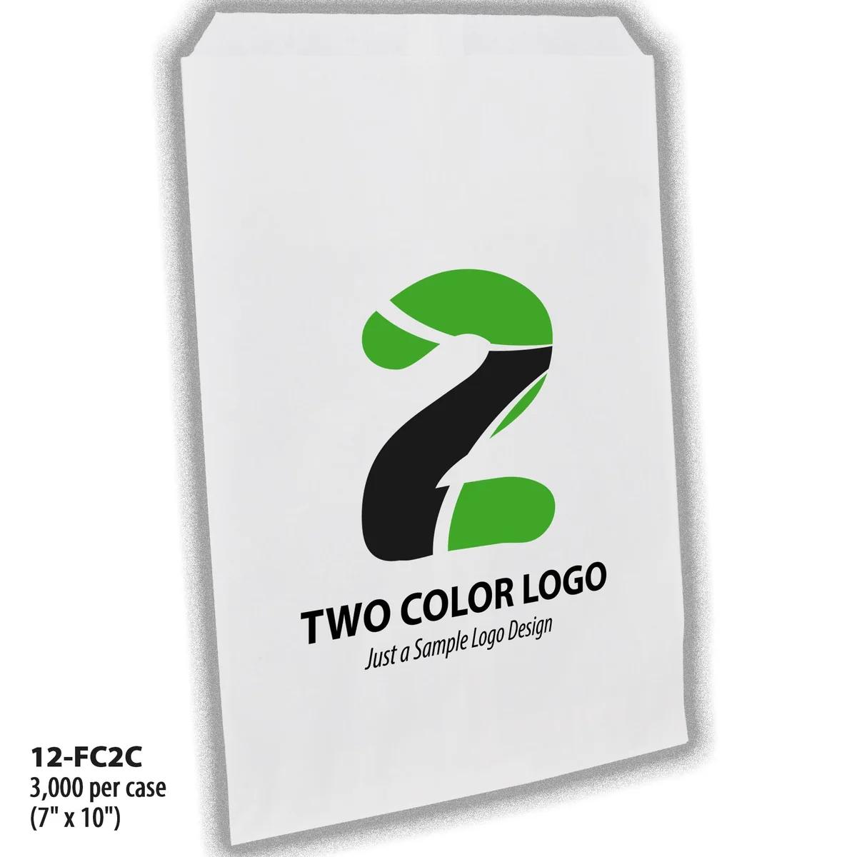 Full-Custom, 2-Color Bags, paper bag, #12 (7" x 10")