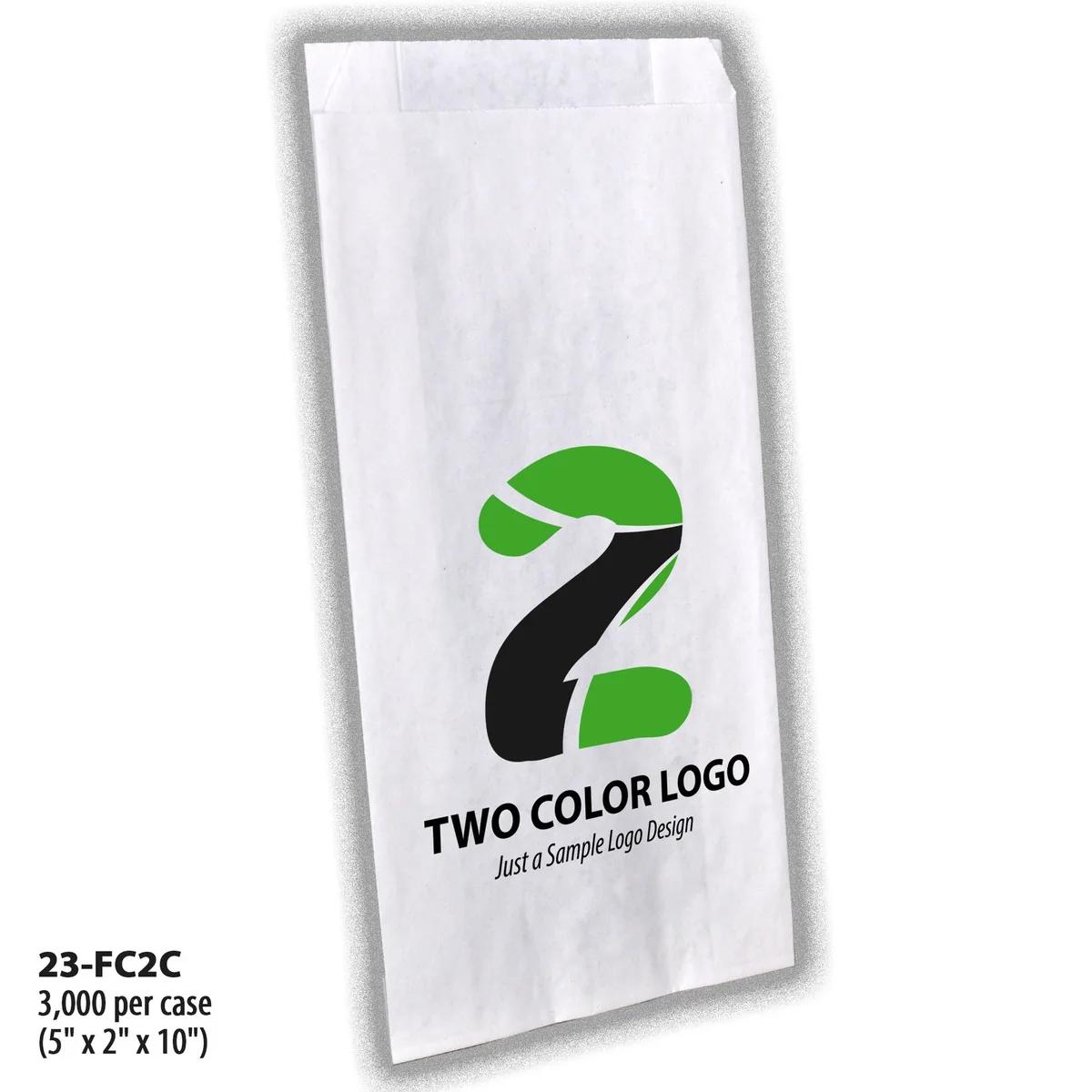 Full-Custom, 2-Color Bags, paper bag, #23 (5" x 2" x 10")