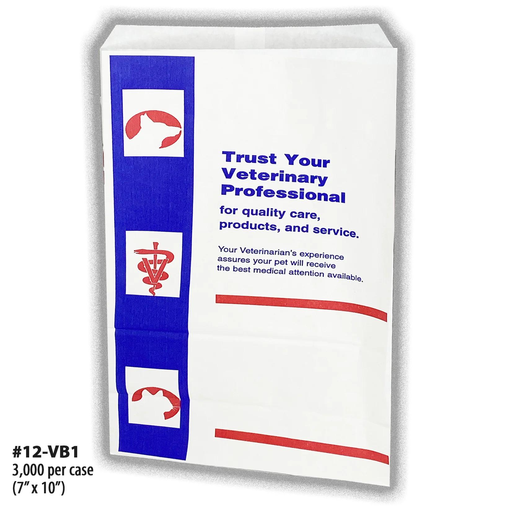 VB1-12-FRONT, white paper veterinary bag