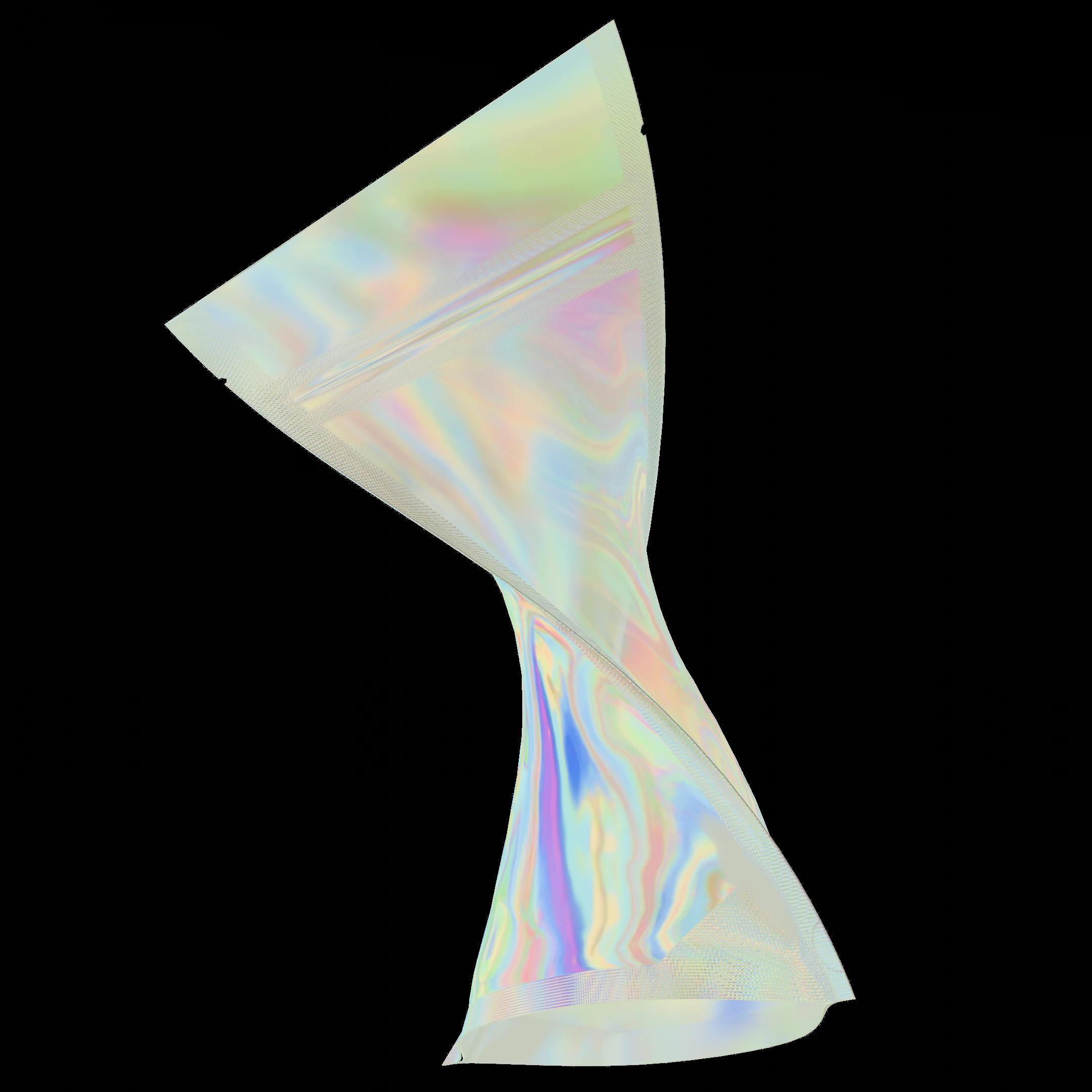 1/4 oz Gloss Holographic/Clear, gloss holographic/clear mylar bag