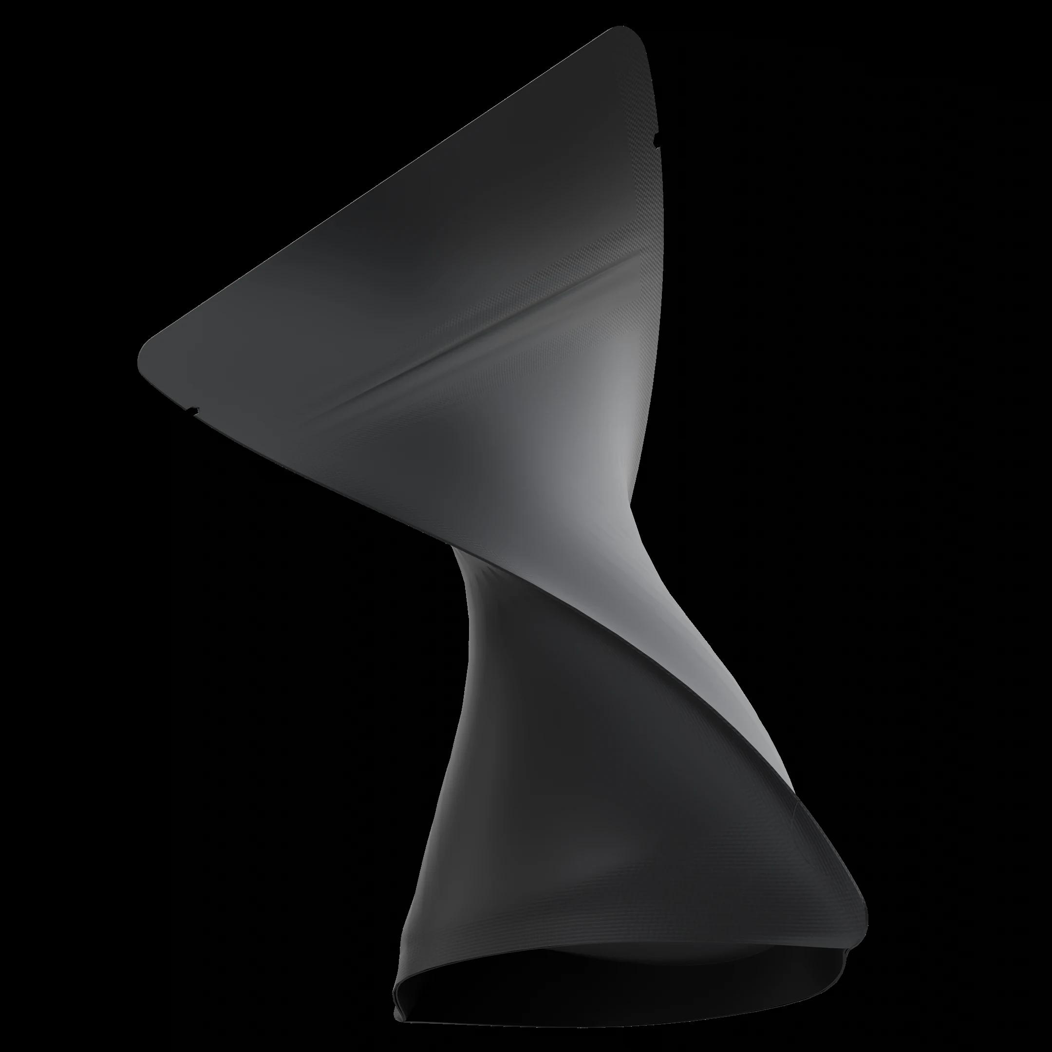 1/8 oz 4x5 Matte Black Opaque Rounded, 4x5 matte black opaque rounded mylar bag