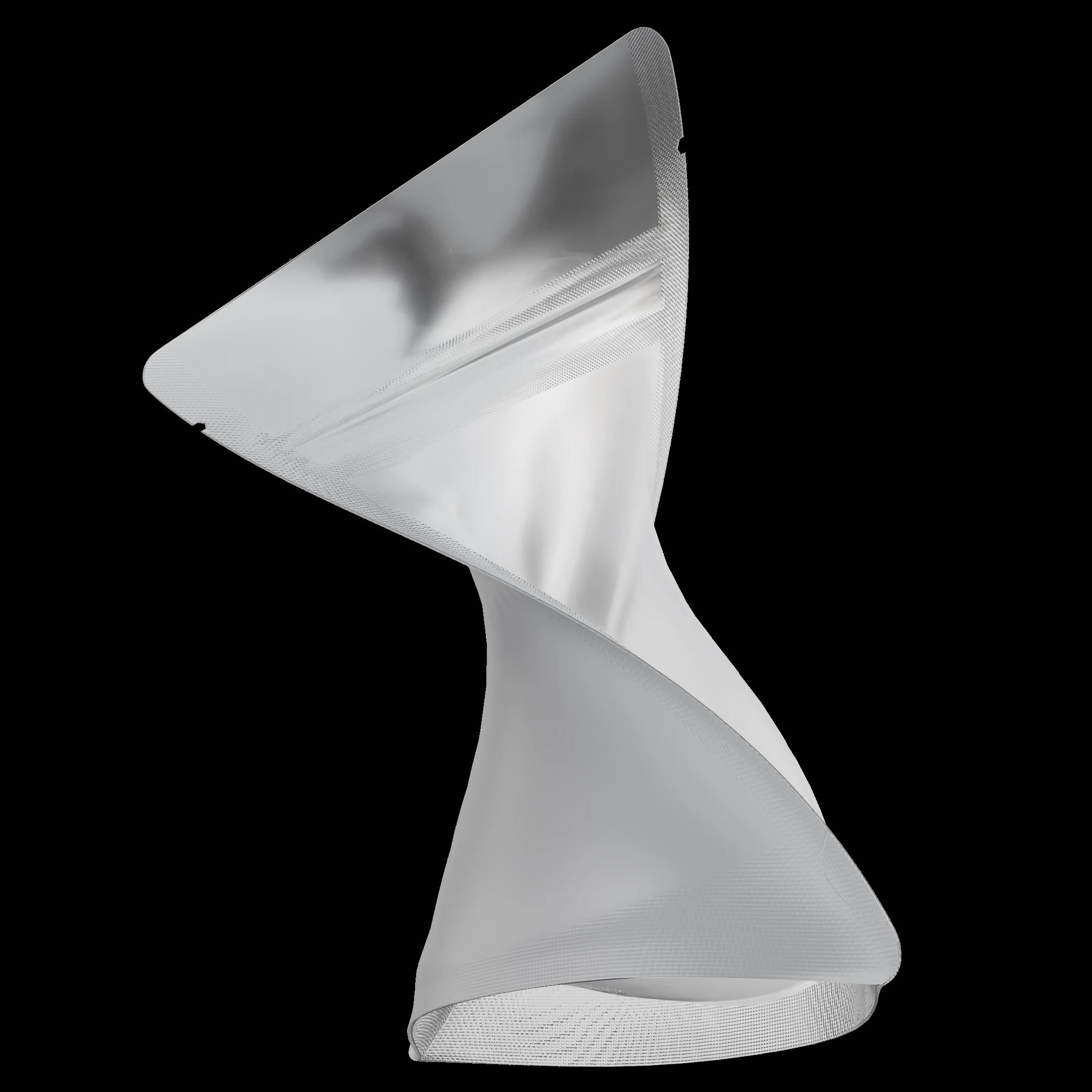1/8 oz 4x5 Matte White/Clear Rounded, 4x5 matte white/clear rounded mylar bag