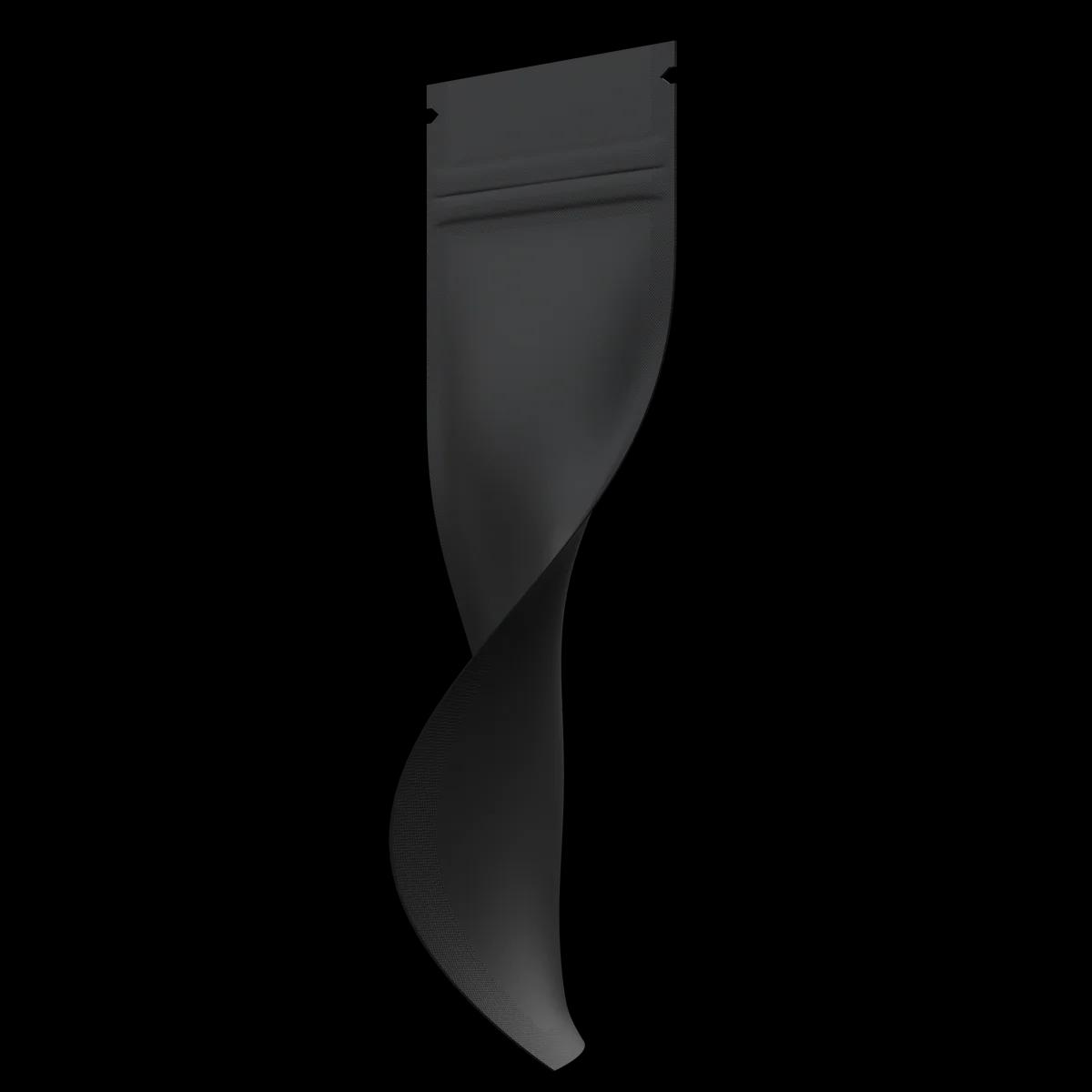 Pre-Roll CR Top Zipper Matte Black Opaque, cr top zipper matte black opaque mylar bag