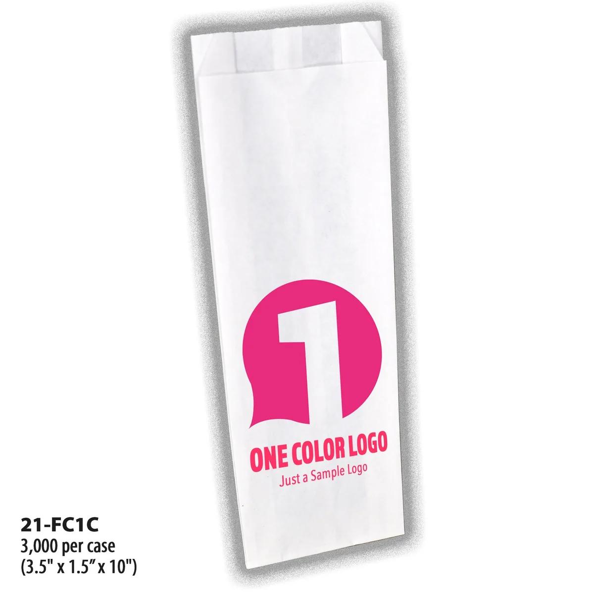 Full-Custom, 1-Color Bags, paper bag, #21 (3.5" x 1.5" x 10")