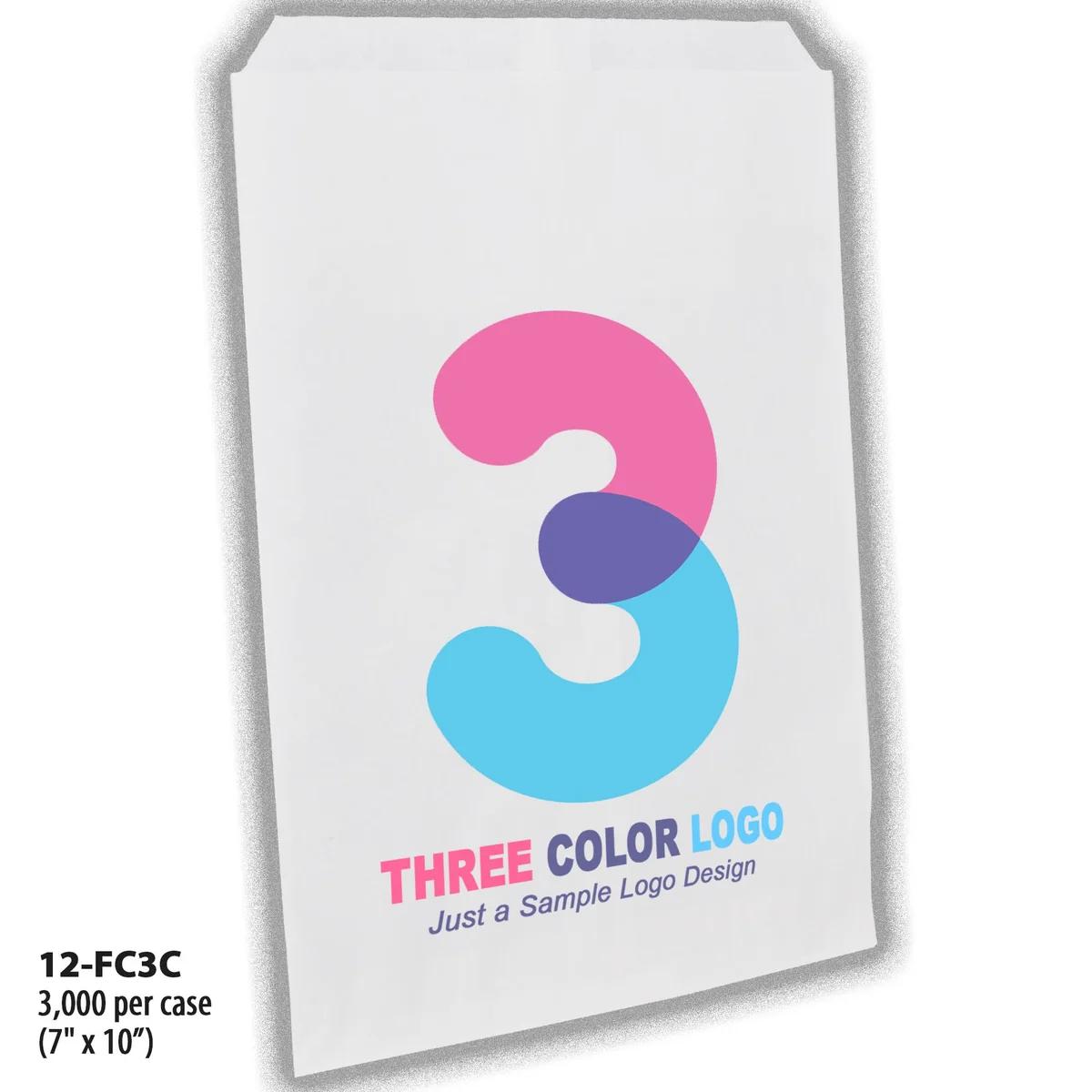 Full-Custom, 3-Color Bags, paper bag, #12 (7" x 10")