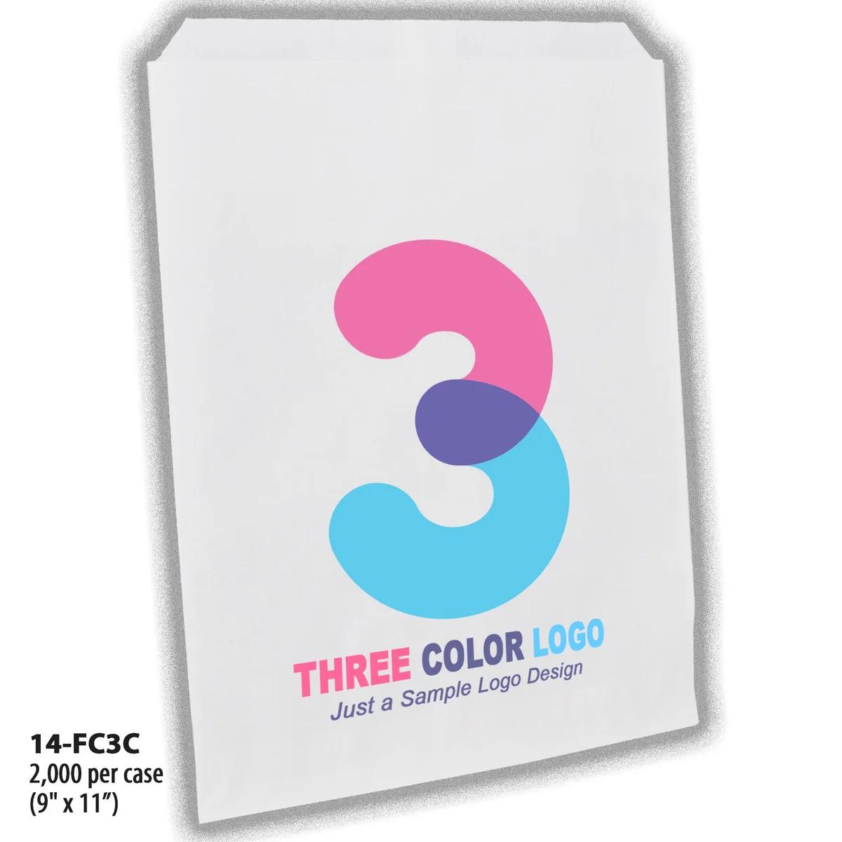 Full-Custom, 3-Color Bags, paper bag, #14 (9" x 11")