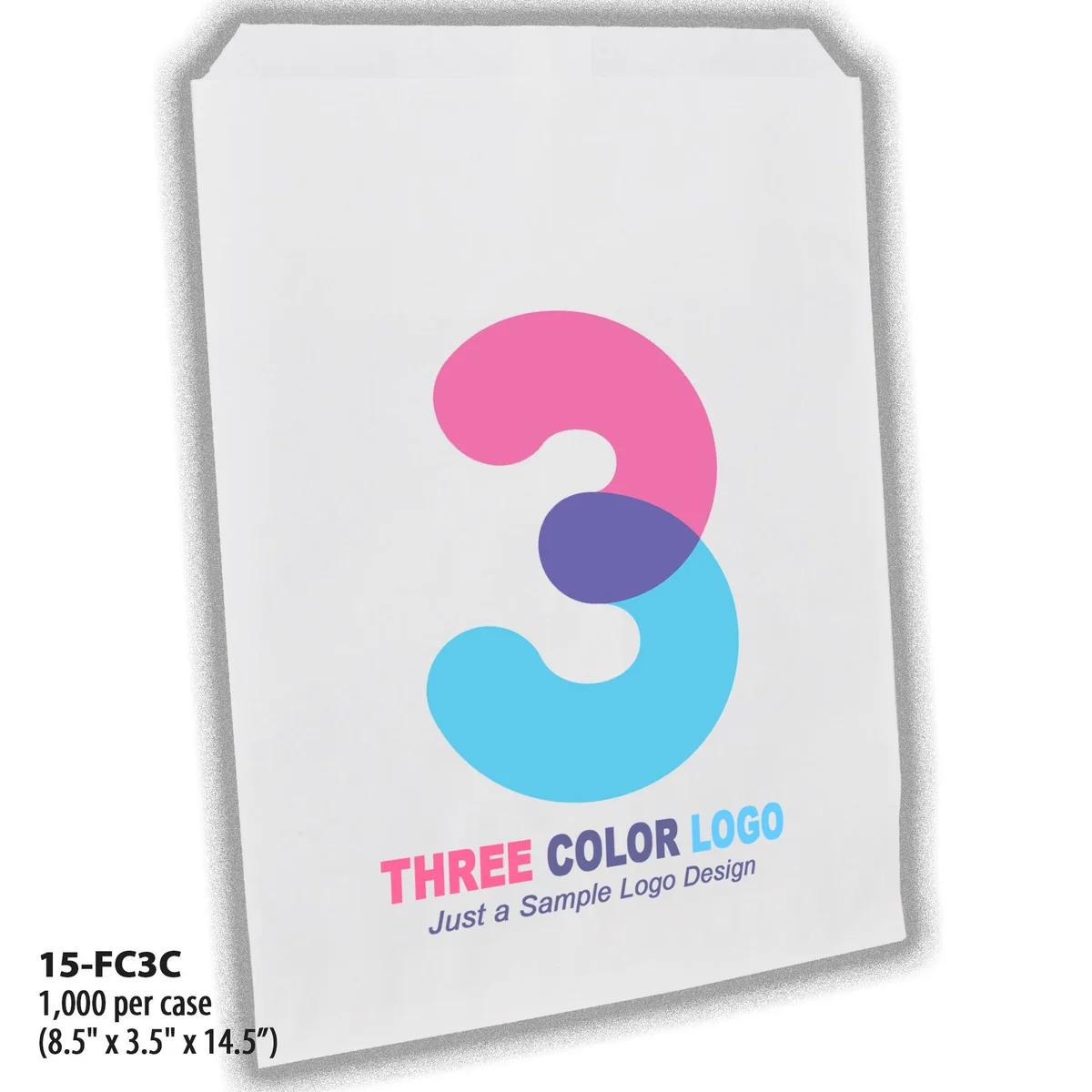 Full-Custom, 3-Color Bags, paper bag, #15 (8.5" x 3.5" x 14.5")