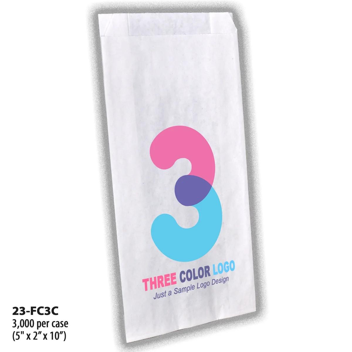 Full-Custom, 3-Color Bags, paper bag, #23 (5" x 2" x 10")