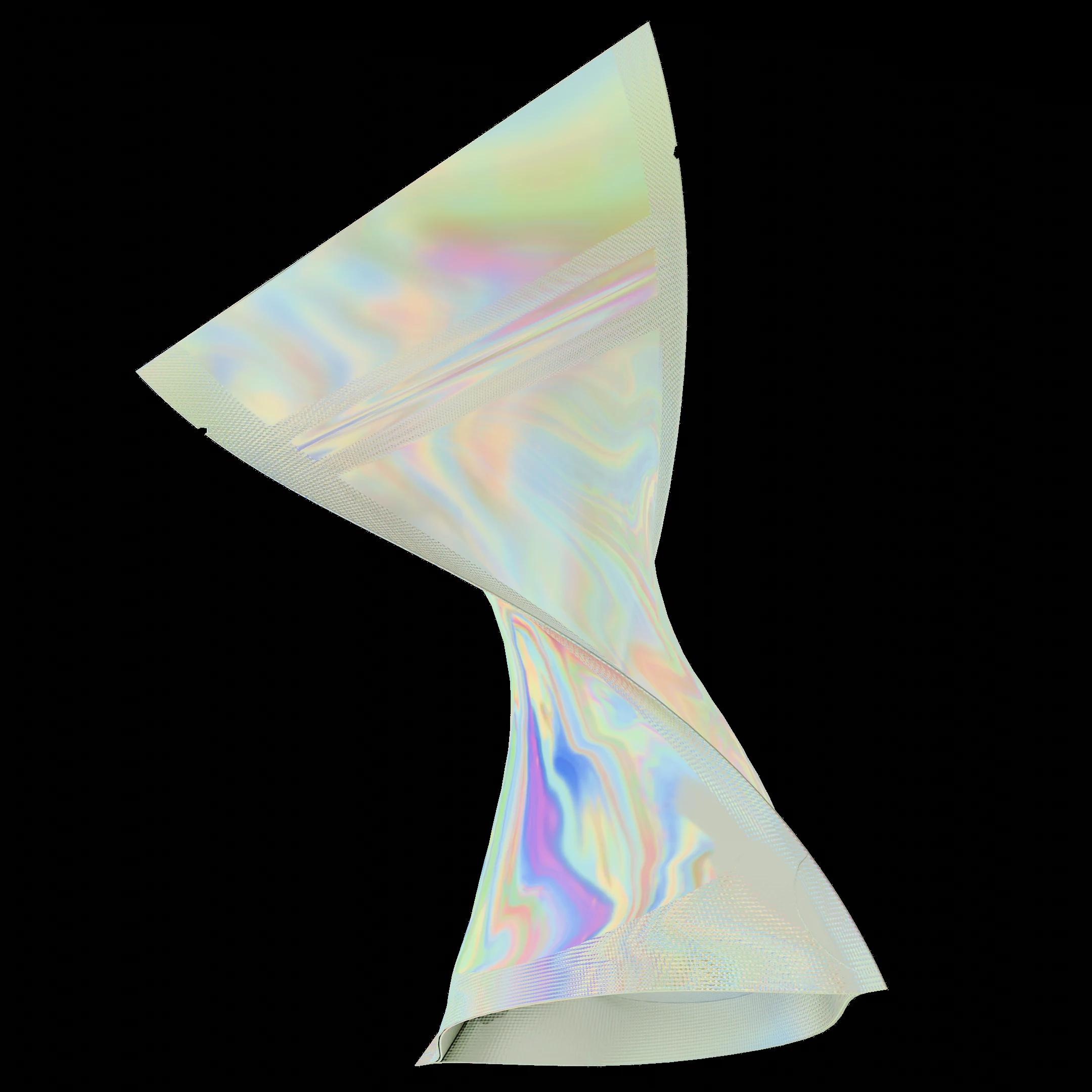1/8 oz Gloss Holographic/Clear, gloss holographic/clear mylar bag