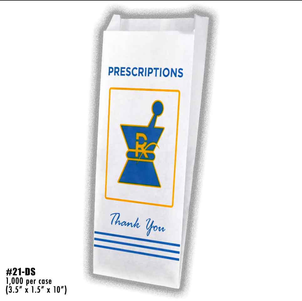 Classic RX Prescription Pharmacy Bags, paper bag